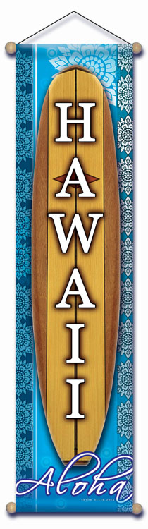 Hawaii Surfboard Aloha Banner by Bryon Allen of Mandala Arts