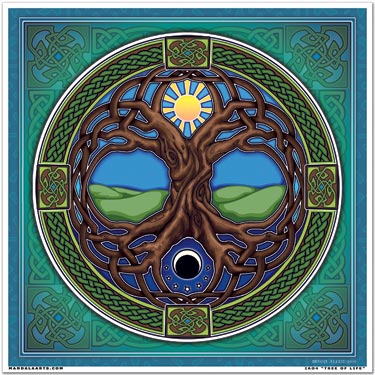Tree of Life Illumination Art Sticker by Bryon Allen of Mandala Arts