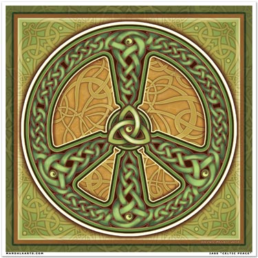 Celtic Peace Illumination Art Sticker by Bryon Allen of Mandala Arts