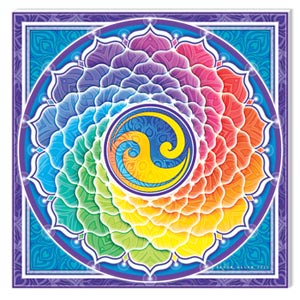 Mandala Arts Rainbow Spiral Coaster by Bryon Allen