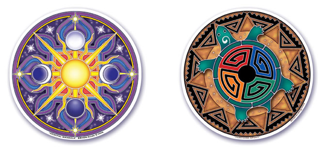 Celestial Mandala and Tortoise Spirit Window Stickers