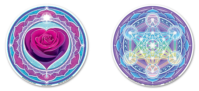 Window sticker decal Mandala Arts HEALING WATERS  4.5” Circular,translucent. 