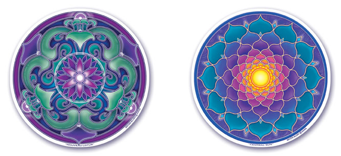 Window Stickers 2-Sided Mandala Art Central Sun 